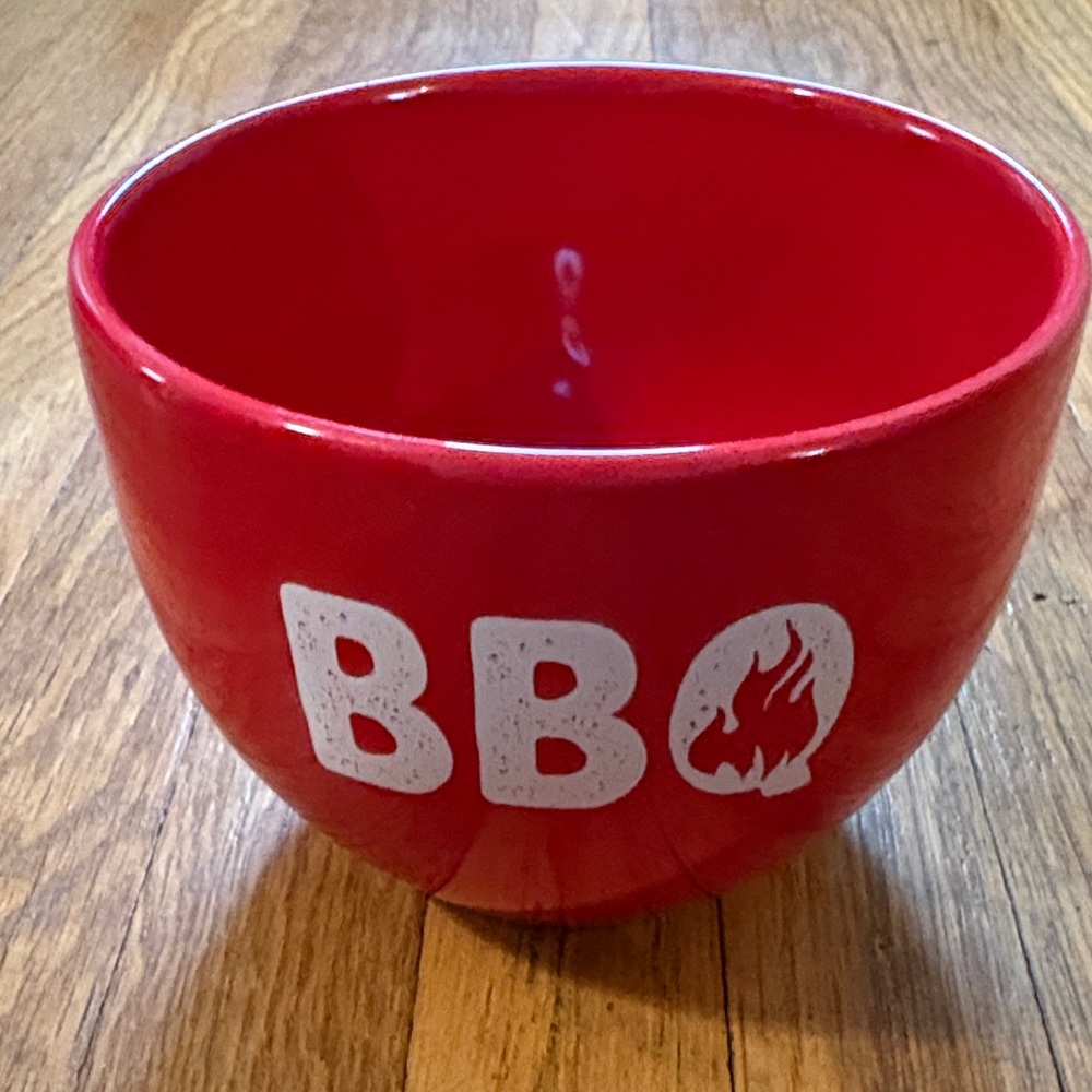 Vibrant Red BBQ Sauce Serving Bowl